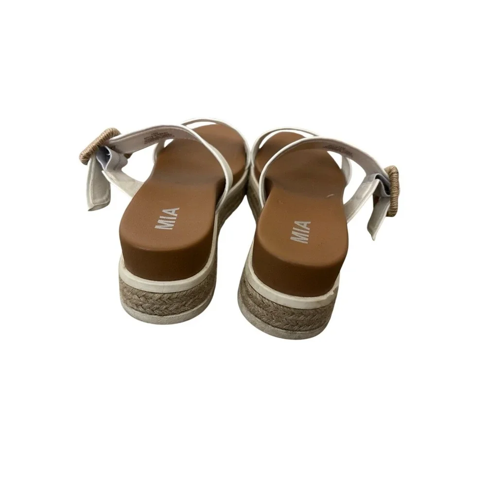 MIA Cream‎ Double-Strap Espadrille Platform Slide Sandals
